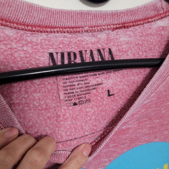 Nirvana Sz Large Sweatshirt Distressed Retro Vintage Look Heart Shaped Box RARE - Picture 3 of 5